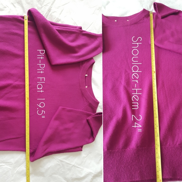 🔖Fuchsia |Crew Neck|Long Sleeve|Lightweight Knit Top - Picture 6 of 8